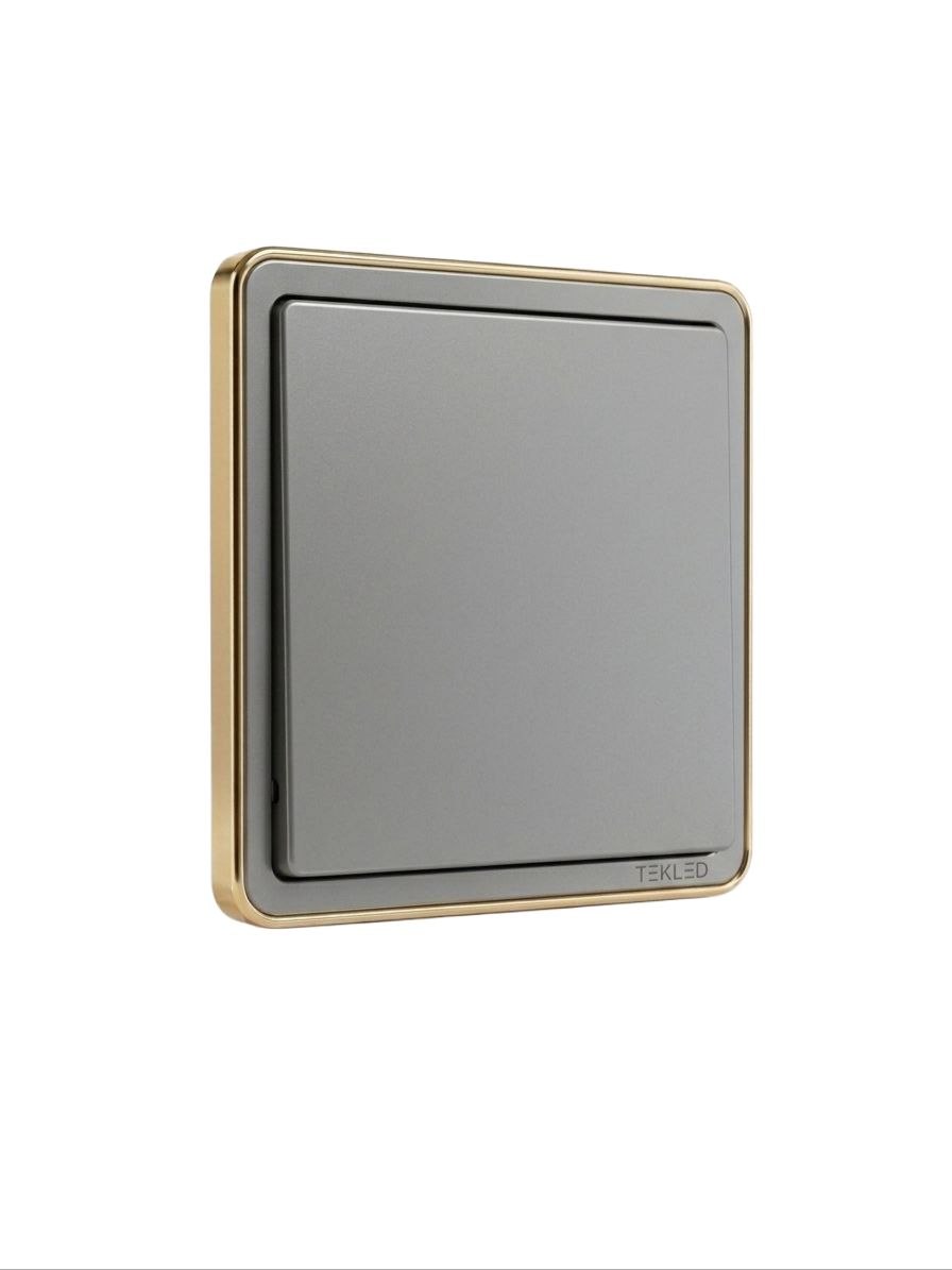 СЕРЫЙ ВЫКЛЮЧАТЕЛЬ TEKLED 1 КЛАВИША