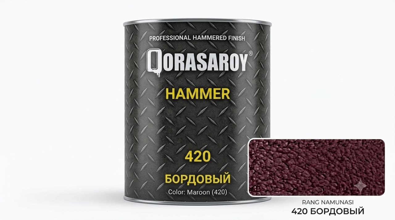 Декоративная Краска Qorasaroy Hammer 420 Бордовая 2 Кг
