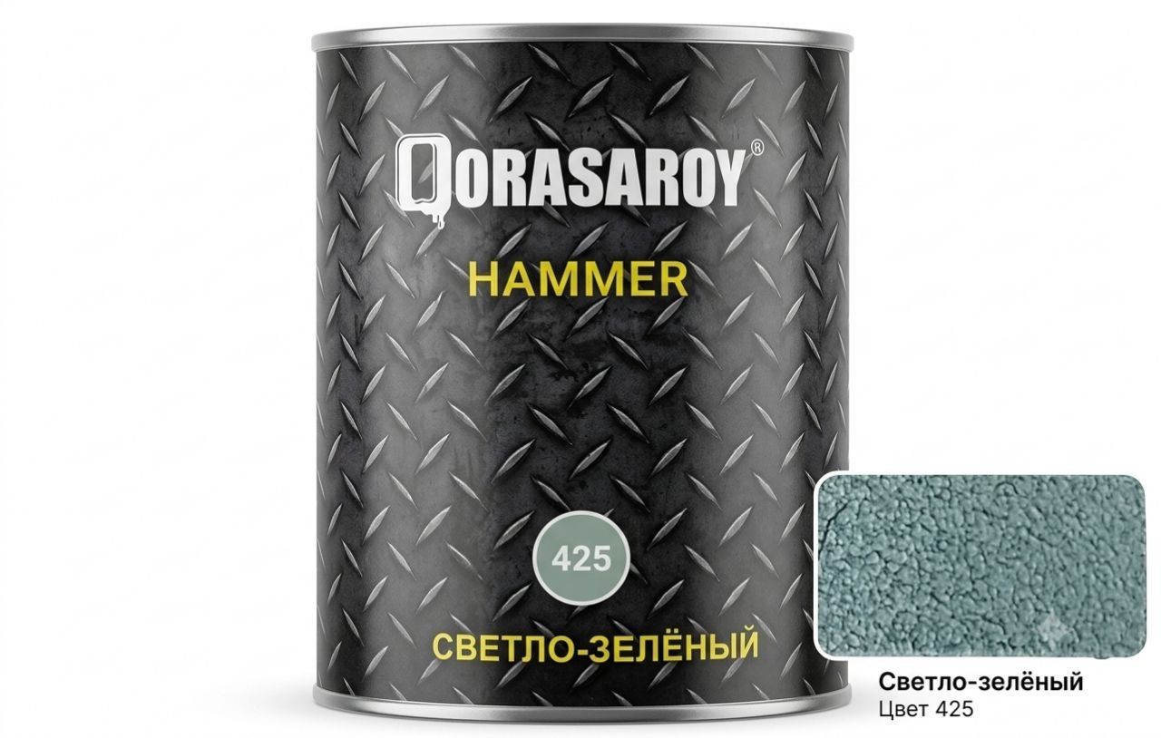Декоративная Краска Qorasaroy Hammer 425 Светло-Зеленая 2 Кг